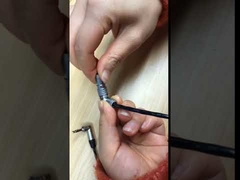 Đầu nối Lemo tròn kiểu đẩy-kéo, góc phải, mạ đồng thau