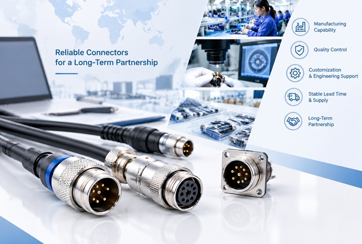 Blog công ty mới nhất về How to Evaluate a Circular Connector Manufacturer for Long-Term Supply?